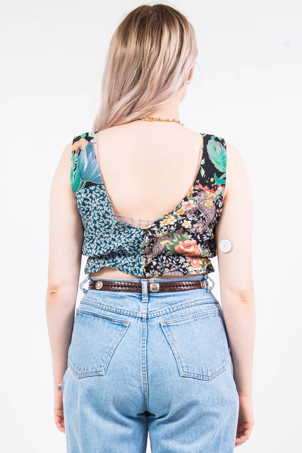 Floral Patchwork Frill Top