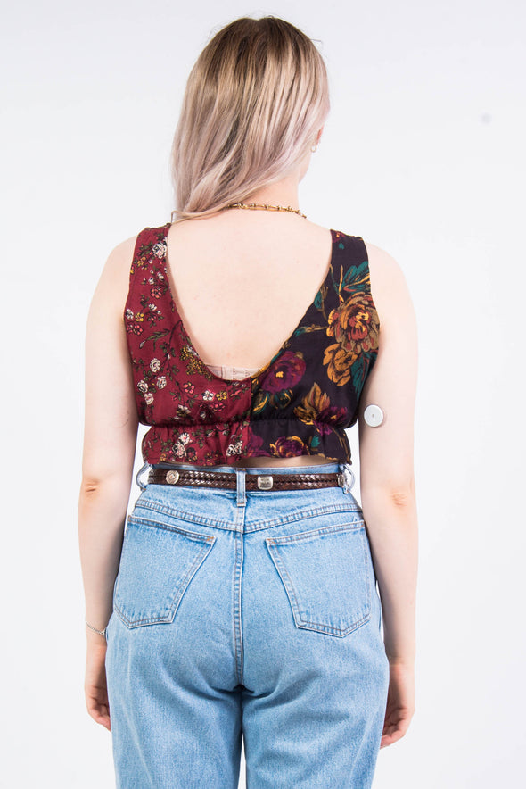 Floral Patchwork Frill Top
