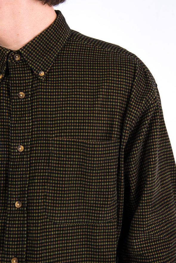 Vintage Check Pattern Cord Shirt
