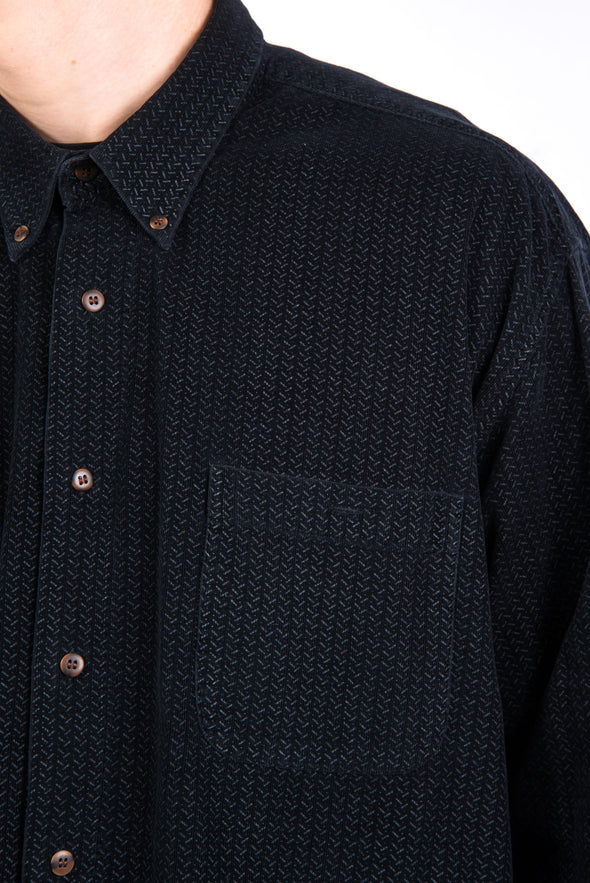 Vintage Black Patterned Cord Shirt