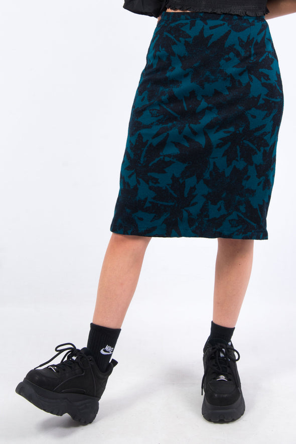 Vintage Abstract Floral Pencil Skirt