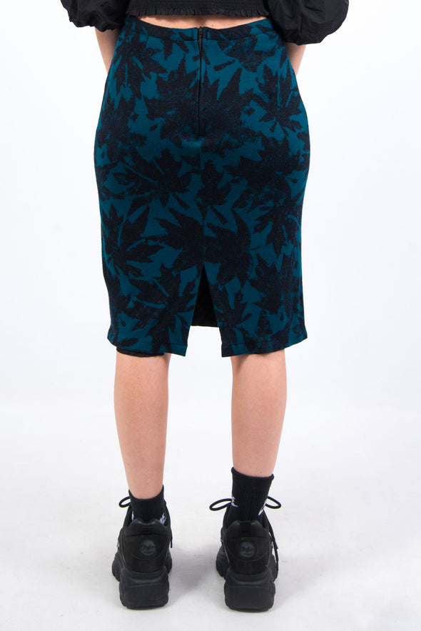 Vintage Abstract Floral Pencil Skirt