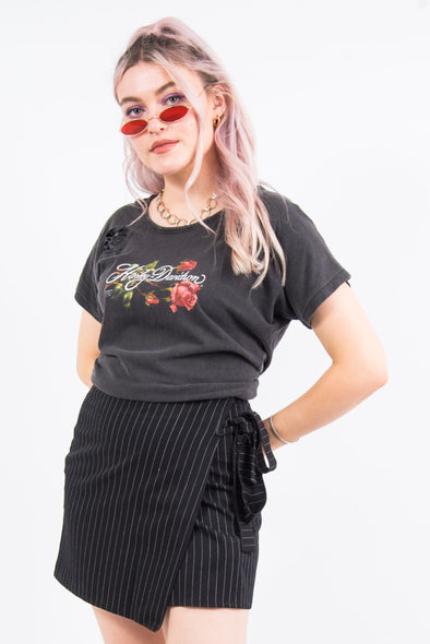 Vintage Harley Davidson Rose 3D Emblem T-Shirt
