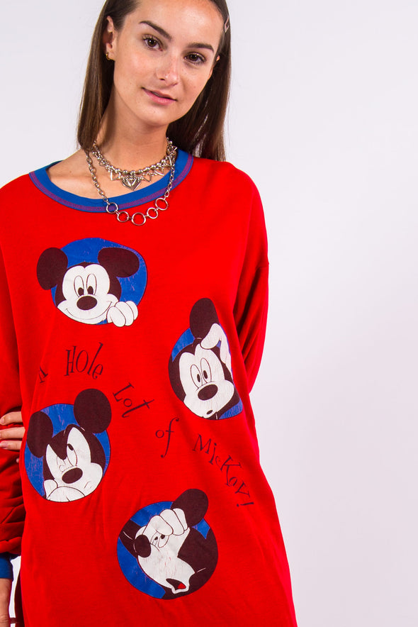 Vintage 80's Disney Mickey Mouse Sweater Dress UK Fashion