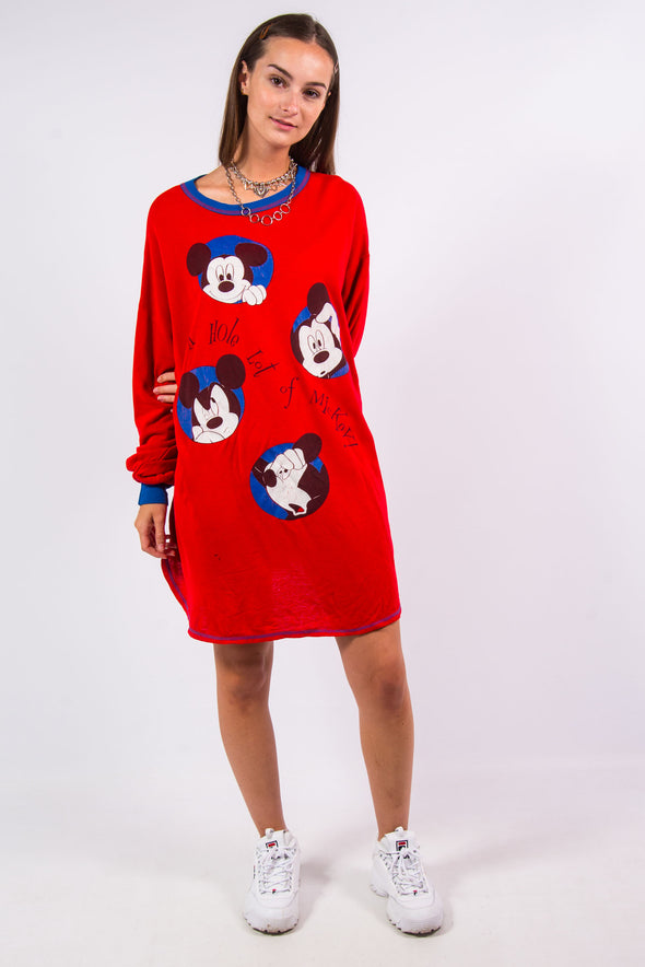 Vintage 80's Disney Mickey Mouse Sweater Dress UK Fashion