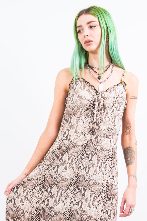 Snake Skin Print Maxi Dress