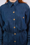 Vintage 90's Denim Long Sleeve Shirt Dress