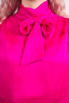 Vintage 80's Pink Tie Neck Blouse