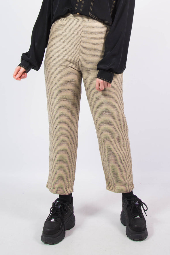 Vintage 90's Check Tapered Silk Trousers