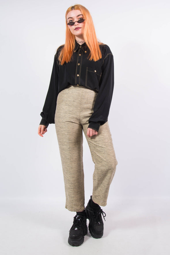 Vintage 90's Check Tapered Silk Trousers
