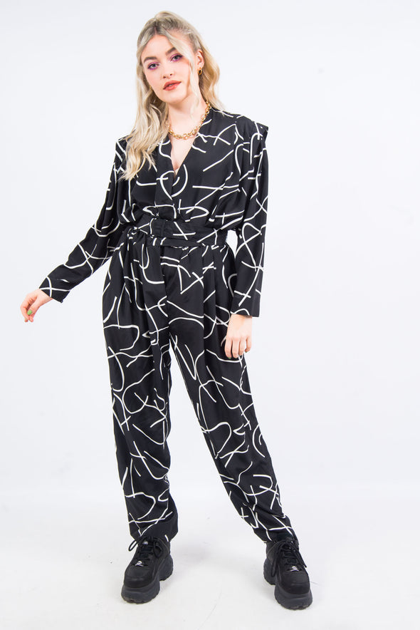 Vintage 90's Abstract Print Jumpsuit