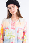 Vintage 90's Floral Sheer Blouse Shirt
