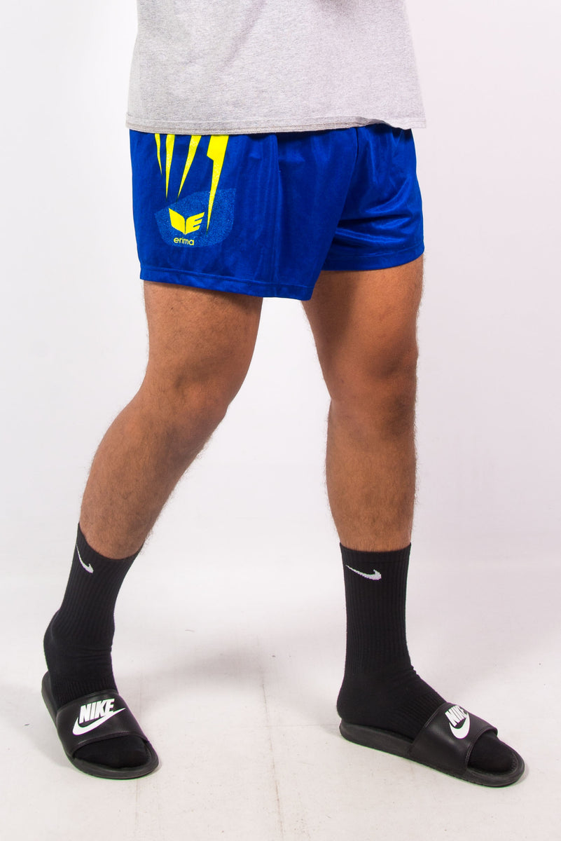 Vintage ERIMA Football/Sports Silky SHORTS Blue UK Size Large Vintage ERIMA Football/Sports Silky SHORTS Blue UK Size Large