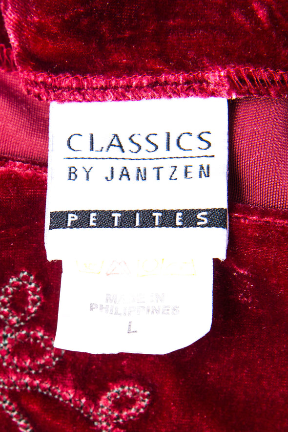 Vintage 90's Embroidered Velvet Vest