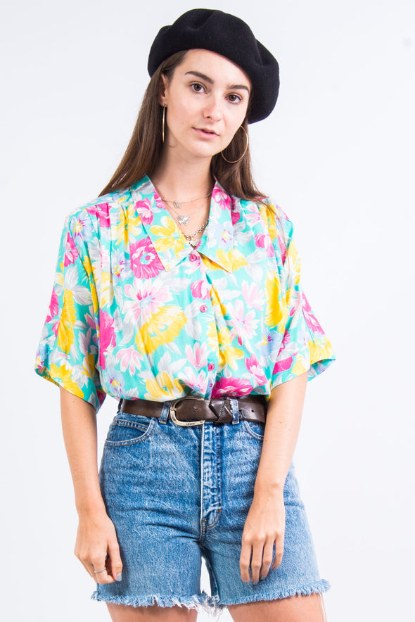 Vintage 90's Floral Blouse Shirt