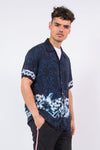 Vintage 90's navy blue Hawaiian style floral print shirt.