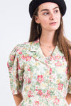 Vintage 90's Floral Short Sleeve Blazer