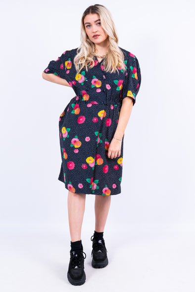 Vintage 90's Floral Midi Dress