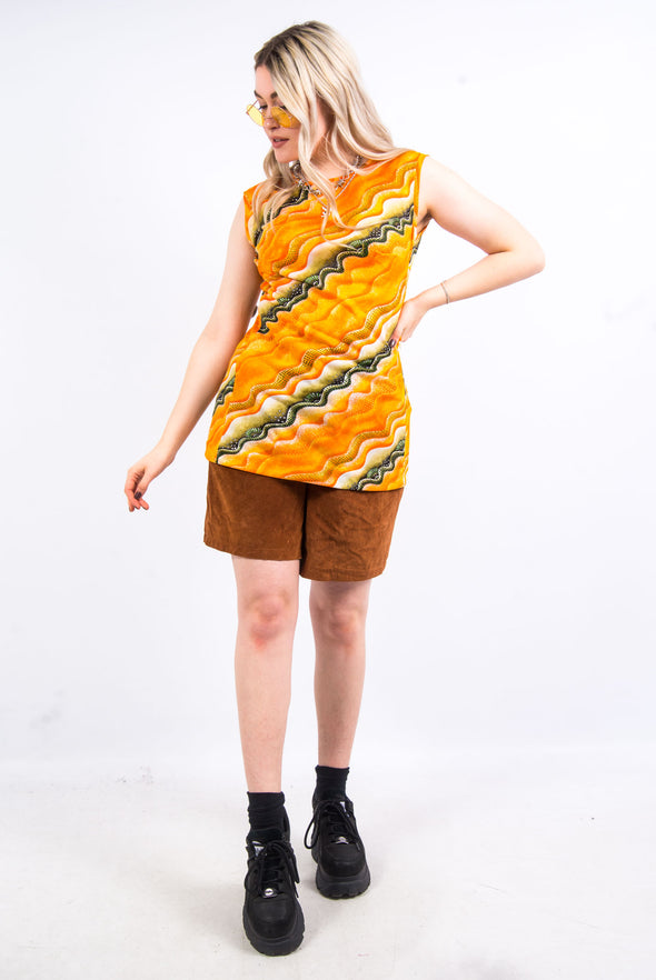 Vintage 70's Abstract Print Vest