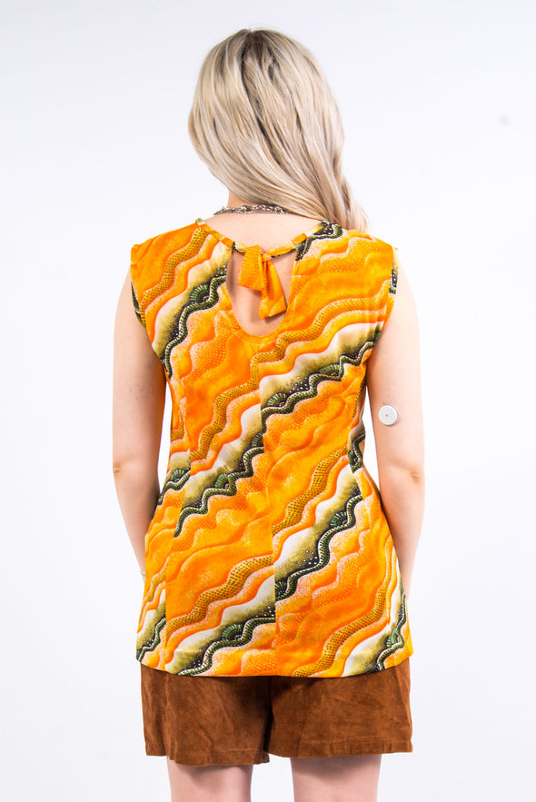 Vintage 70's Abstract Print Vest