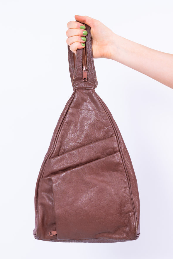 Vintage 90's Brown Leather Backpack