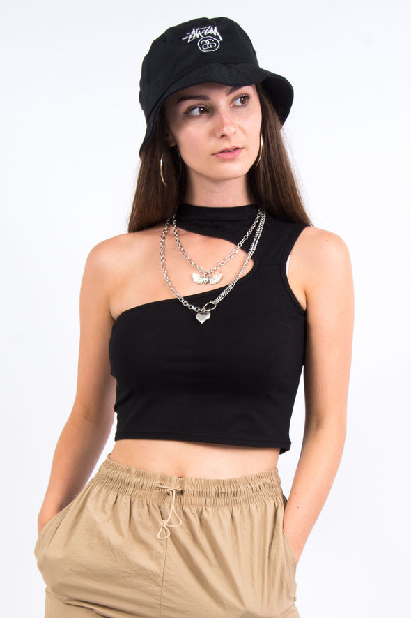 Y2K Style Asymmetric Crop Top