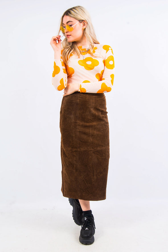 Vintage 90's Suede Maxi Skirt