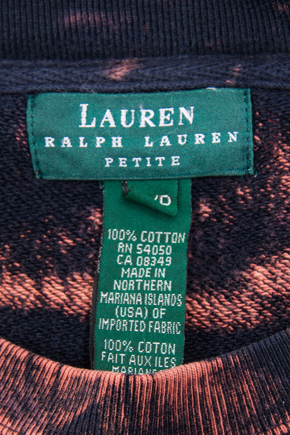 Vintage Ralph Lauren Bleach Dye Sweatshirt.