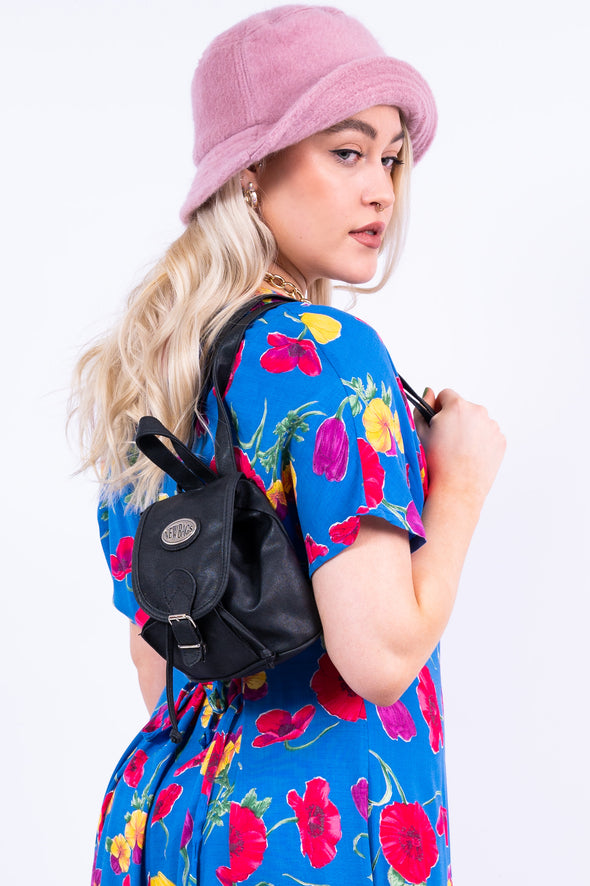 Vintage 90's Faux Leather Mini Backpack