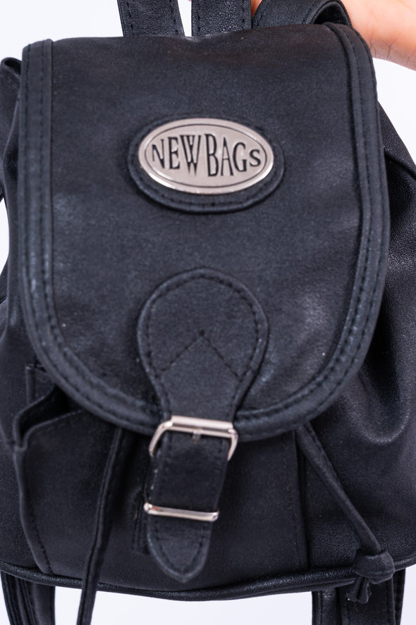 Vintage 90's Faux Leather Mini Backpack