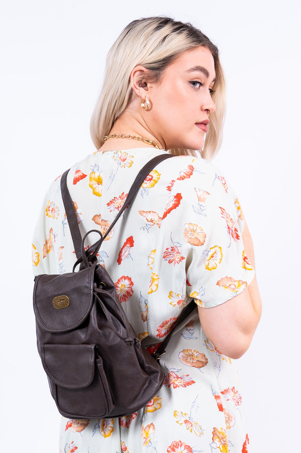 Vintage 90's Faux Leather Backpack