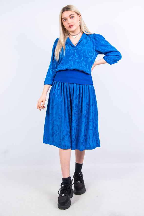 Vintage 80's Blue Midi Dress