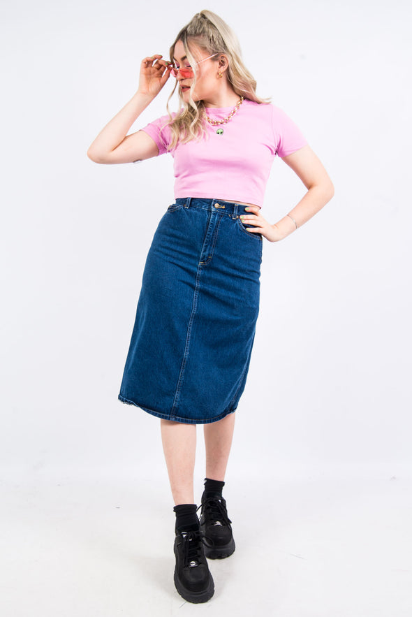 Vintage 90's Lee Denim Midi Skirt