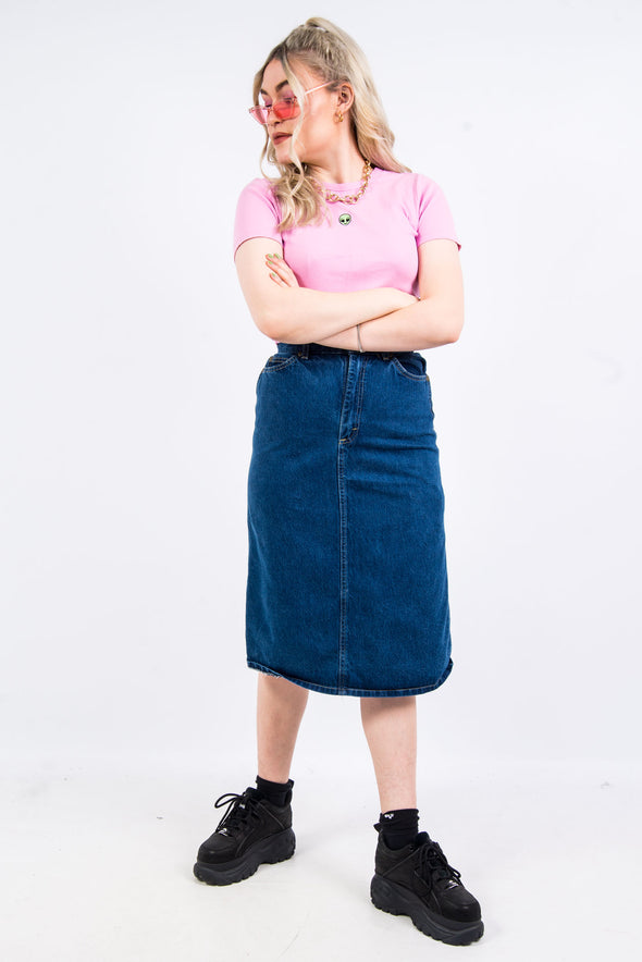 Vintage 90's Lee Denim Midi Skirt