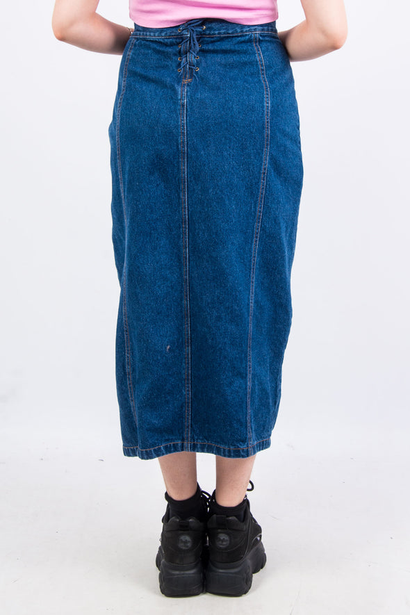 Vintage Y2K Denim Maxi Skirt