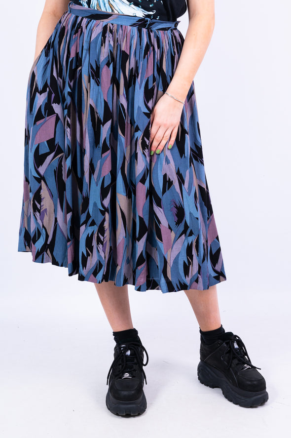 Vintage 90's Abstract Print Midi Skirt