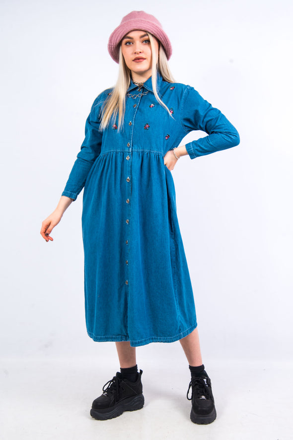 Vintage 90's Denim Midi Dress