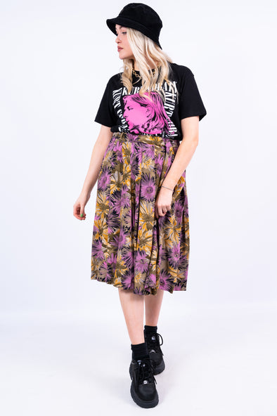 Vintage 90's Floral Midi Skirt