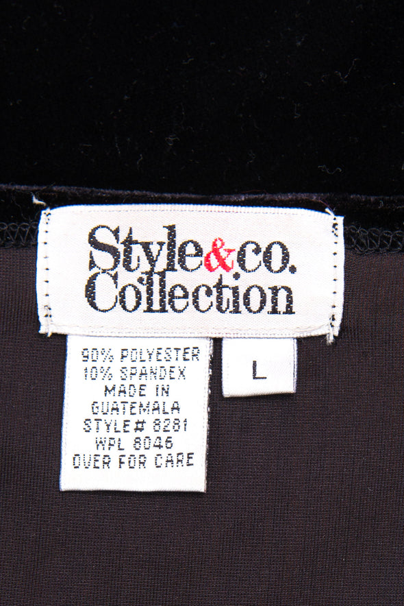 Vintage 90's Black Velvet Vest