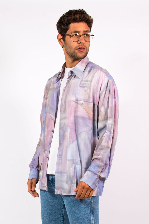 90's Vintage Pastel Abstract Pattern Shirt
