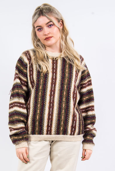 Vintage 90's Grandad Knit Wool Jumper