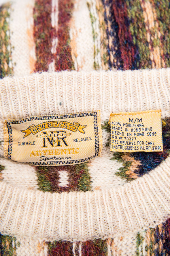 Vintage 90's Grandad Knit Wool Jumper