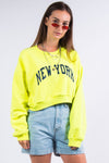 Vintage New York Neon Cropped Sweatshirt