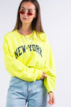 Vintage New York Neon Cropped Sweatshirt