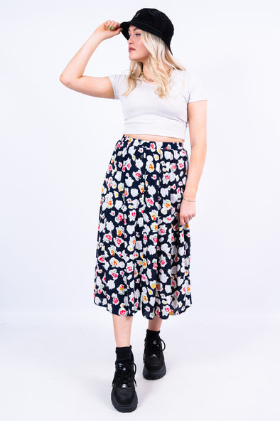 Vintage 90's Floral Midi Skirt