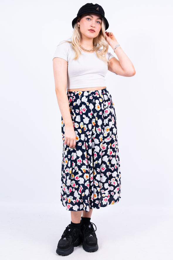 Vintage 90's Floral Midi Skirt