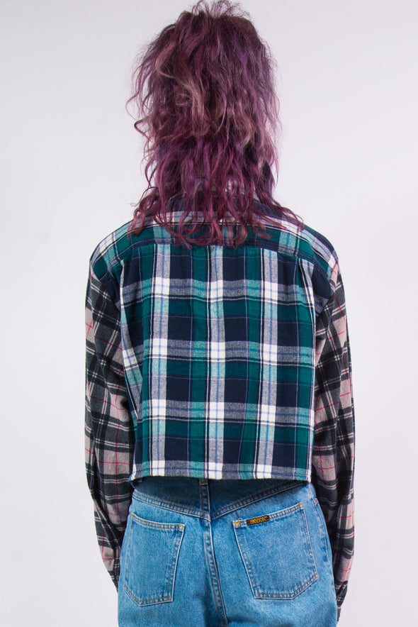 Vintage 90's Check Contrast Sleeve Flannel Shirt