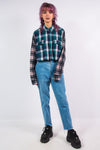 Vintage 90's Check Contrast Sleeve Flannel Shirt