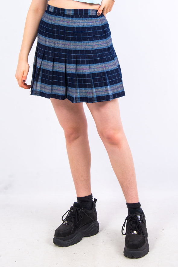 Vintage 90's Pleated Tartan Mini Skirt