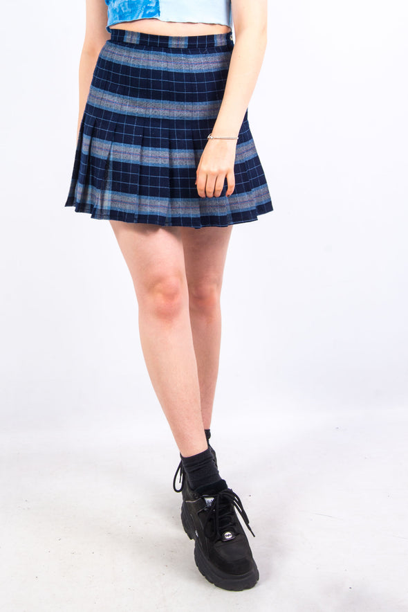 Vintage 90's Pleated Tartan Mini Skirt